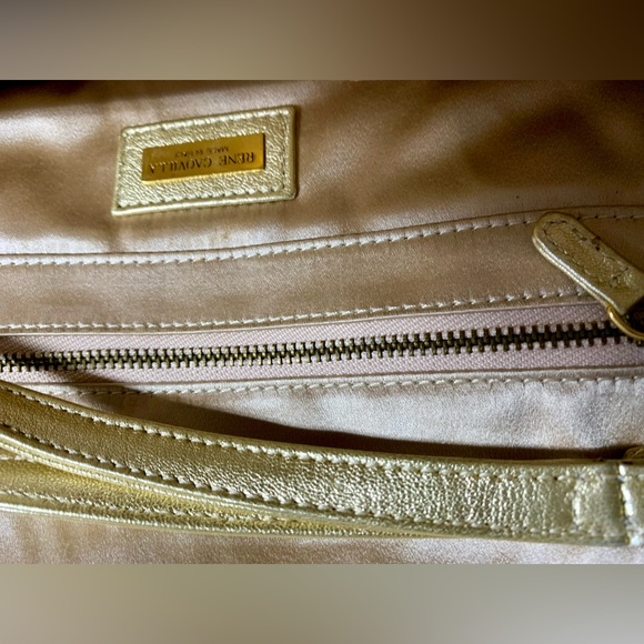 Rene Caovilla Crystal-Embellished Rectangular Clutch Gold Small HandBag Purse - Picture 8 of 9